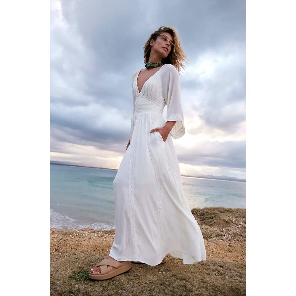 Free People Dixie Maxi Dress In Egret Size Small FREE-EST